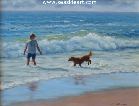 "Playing In The Surf" by Beth Parcel Evans